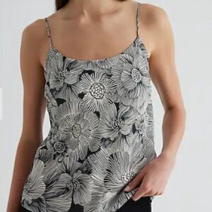 NWT, Express • Satin Floral Scoop Neck Downtown Cami